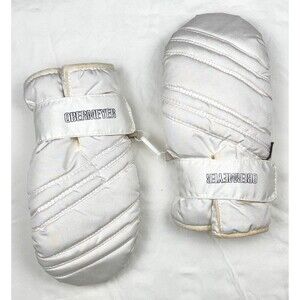 Vintage Girl’s Obermeyer Ski Mittens XL Leather Palm Gloves Off White